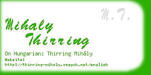 mihaly thirring business card