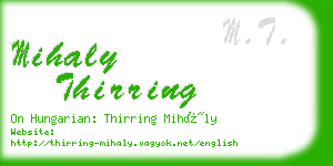 mihaly thirring business card